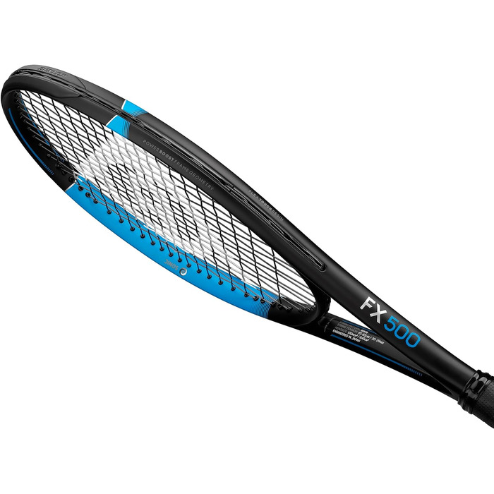 Тенісна ракетка Dunlop FX 500 LS 285г, турнірна, чорна-синя, без струн