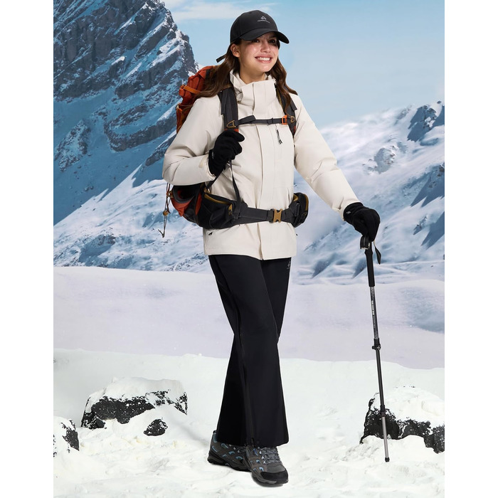 Зимова куртка Pioneer Camp для жінок – 3 в 1, для катання на лижах та сноуборді, водонепроникна, дихаюча, з бавовняною підкладкою (Світло-хакі, XXL)