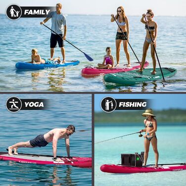 Надувне SUP-борд для дорослих 320/335см: комплект з аксесуарами (весло, насос, рюкзак, лінія, водонепроникний мішок) #SPORT-PINK