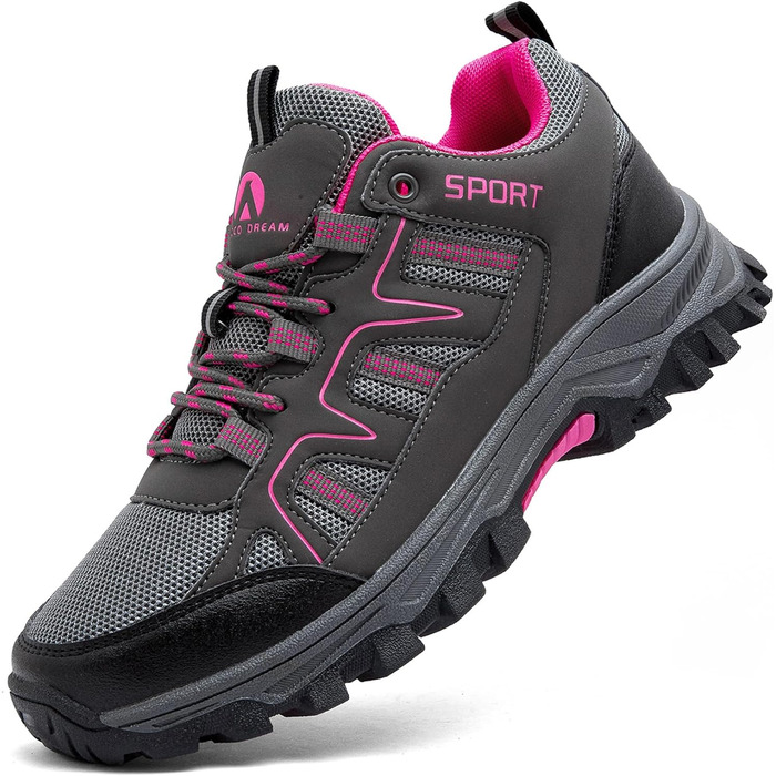 Туфлі для хайкінгу/трекінгу чоловічі та жіночі. Легкі, дихаючі туристичні черевики. Зелені (41 EU, Сірий, Рожевий)