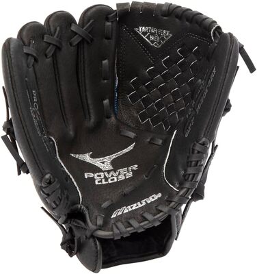 Рукавичка бейсбольна дитяча Mizuno Prospect PowerClose (правий рукав, чорно-синя | Tartan-Flex)
