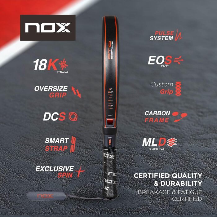 Падель ракетка Nox AT10 Genius Attack 18K Alum 360-375 г, Агустін Тапія