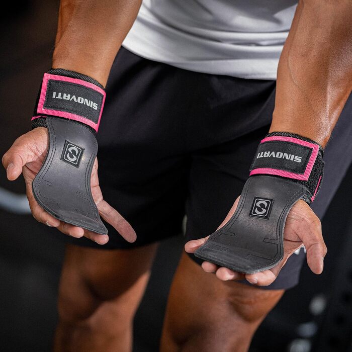 Набір для тренувань з обтяженнями INOVATI: ручки для підйому штанги, Grip Pad для фітнесу та бодібілдингу (рожевий, S)