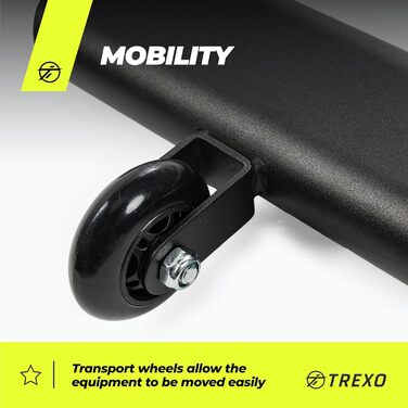 Регульована лавка для жиму TREXO, багатофункціональна тренувальна лава для дому, сталева конструкція, витримує до 300 кг, чорна