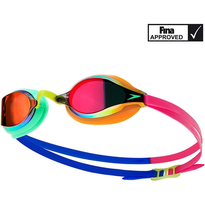 Окуляри для плавання Speedo Fastskin Speedsocket 2 з дзеркальними лінзами, унісекс, зелено-оранжеві, універсальний розмір