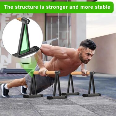 Паралелети для віджимань Dolibest, бруси для віджимань, фітнес, стійка для перекидання, ручки для віджимань, бруси для L-sit, середній розмір, 31 см, для дому та спортзалу