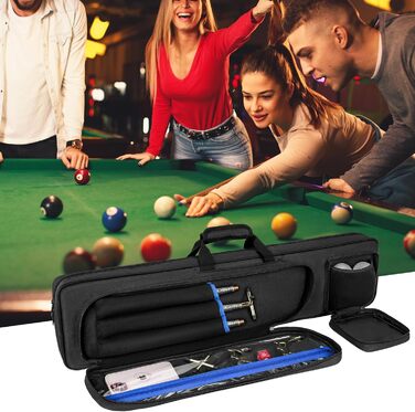 Сумка для більярду Biardqueue на 4 кия та 5 куль, чорна, велика