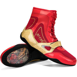 Жіночі боксерські черевики DAMANDO, неслизькі, хай-топ, для бодібілдингу, кікбоксингу, тренувань, червоні