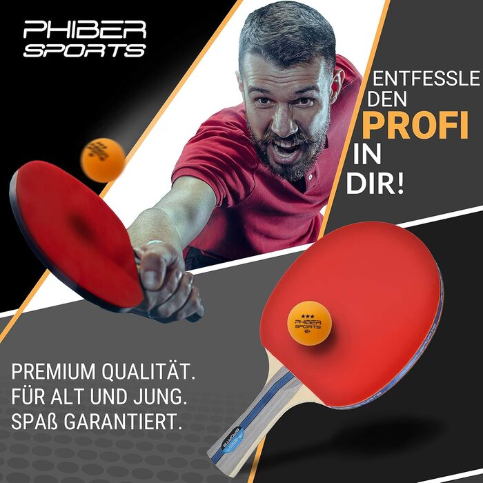 PHIBER-SPORTS 24 тенісні м'ячі для настільного тенісу - 3 зірки 40+ Premium помаранчеві – ідеальні ігрові характеристики. Підходять для початківців, сімей та професіоналів. Відповідають правилам змагань