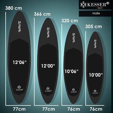 Надувна SUP-дошка KESSER® 6'' преміум для водного спорту, комплект аксесуарів, до 130 кг