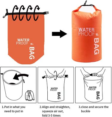 Водонепроникна сумка Uncle Paul 2L Orange - для каякінгу, риболовлі, кемпінгу та водних видів спорту