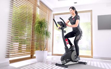 Велотренажер Hop-Sport Spark для дому, 8 рівнів навантаження, 9 кг маховик, пульсометр, комп'ютер, до 120 кг, сріблястий