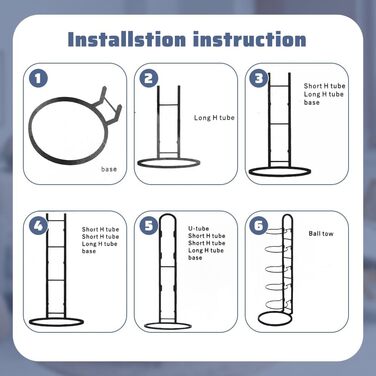 Стійка для зберігання м'ячів для футболу (5 шт.) - білий колір, багатоярусна, для демонстрації