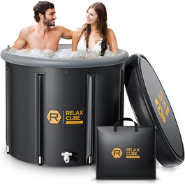 RelaxCube льодяна ванна для спортсменів XL 440 л — переносна багатошарова ванна для холодної терапії, відновлення після тренувань, для дому та вулиці, надувна капсула для крижаної води
