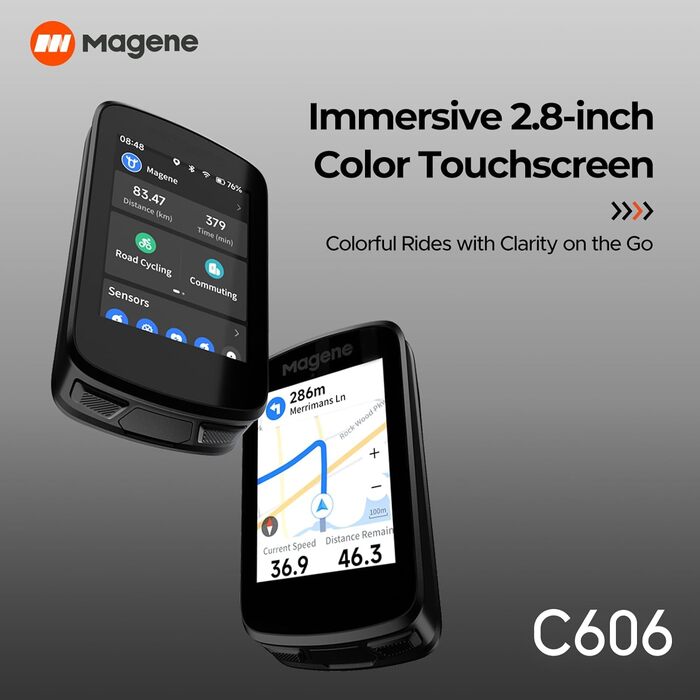 Велокомп'ютер Magene C606 з GPS, сенсорний екран 2,8