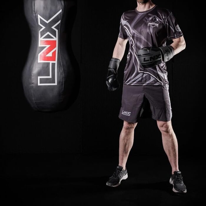 Боксерські рукавички LNX Performance Pro з натуральної шкіри 14 унцій, чорні — для боксу, кікбоксингу, муай-тай, ММА