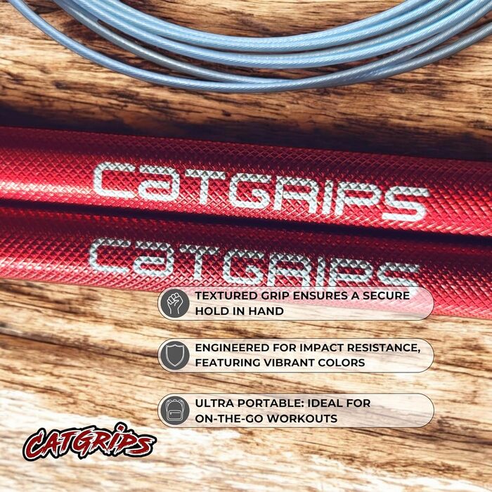 Професійна скакалка CATGRIPS для кросфіту та боксу зі сталевим тросом і підшипниками, швидкісна скакалка для фітнесу та тренувань