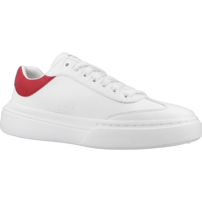 Жіночі кеди Skechers Cordova Classic Best Behavior — білі, штучна шкіра та замша, червона деталізація, розмір 45 EU
