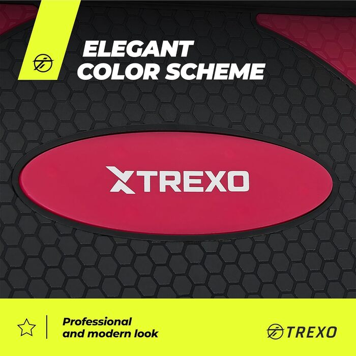 Аеробічний степ TREXO 78x30 см, регульований, поліпропілен, рожевий, для фітнесу та кардіо