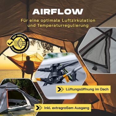 Намет Lumaland Outdoor Pop Up Kuppelzelt для кемпінгу, подорожей та фестивалів (2-3 особи), сірий