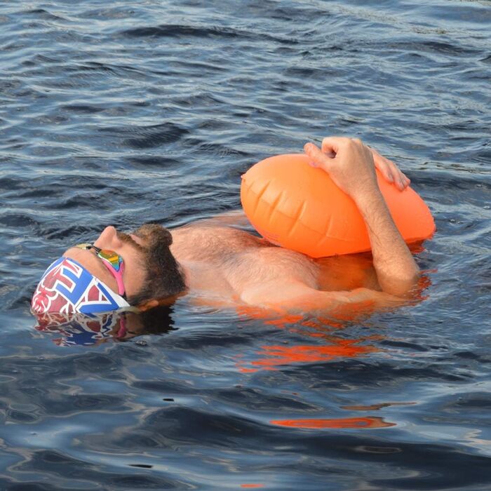 Безпечний буй для плавання BornToSwim, унісекс, помаранчевий, 28x49 см, без сухої кишені