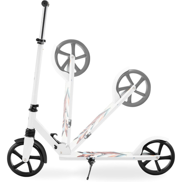 Самокат HyperMotion Doppelrad для підлітків і дорослих, до 100 кг, амортизатор, регульований кермо 85-95 см, антиковзна дека, складний, підшипники ABEC-7, Winterfuchs