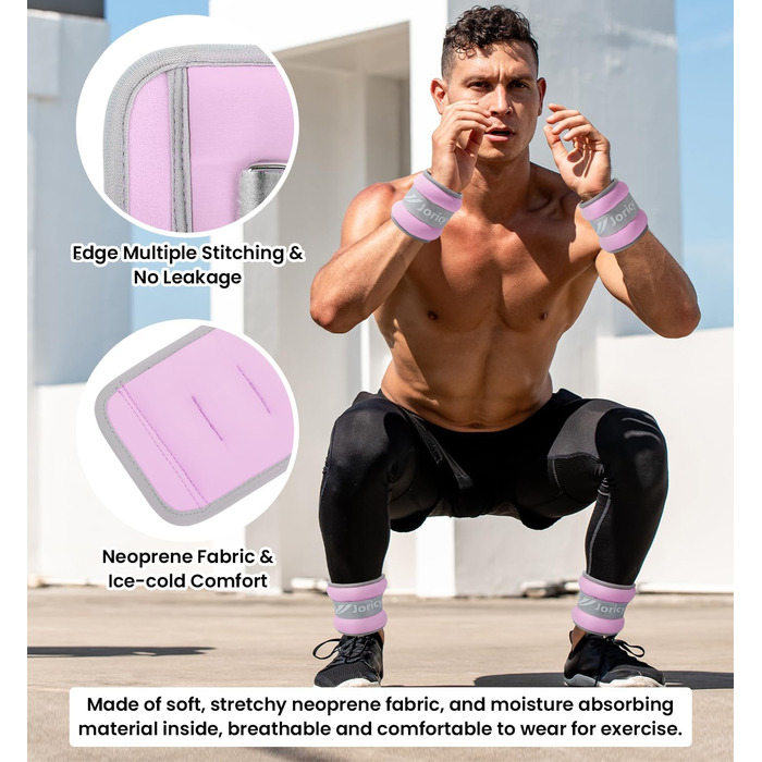 Гантелі на ногу/зап'ястя для чоловіків та жінок, 1-10 кг, набір ваг для ніг та рук, фіолетовий