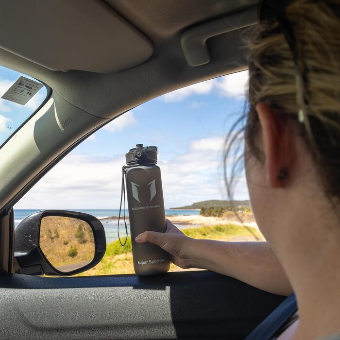 Фляга Super Sparrow Tritan - спортивна пляшка для води 350/500/750/1000 мл, BPA-free, для спорту, велосипеда, фітнесу, подорожей, універсітету, Outdoor, легка, екологічна (500 мл, світло-жовта)