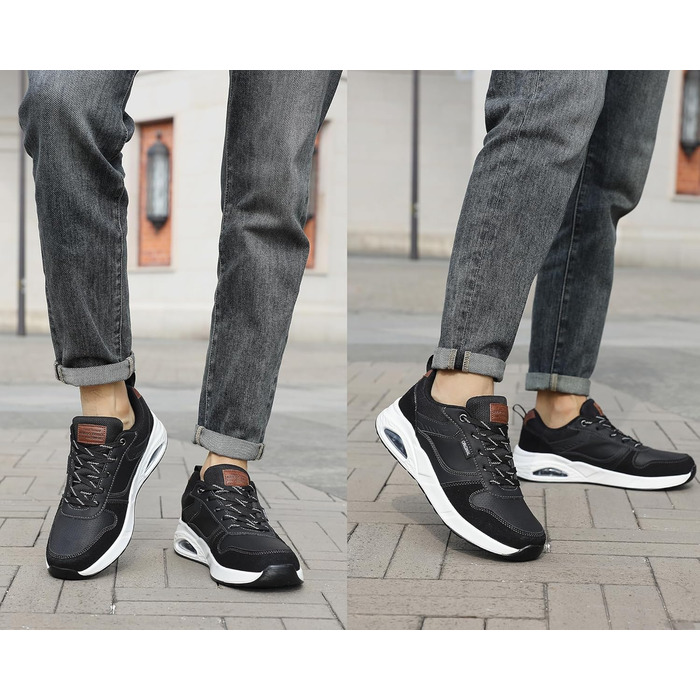 Sneaker TARELO для чоловіків: кросівки з повітряною подушкою, спортивні, зручні, дихаючі, легкі, для тенісу, зелені (чорні), 46 EU