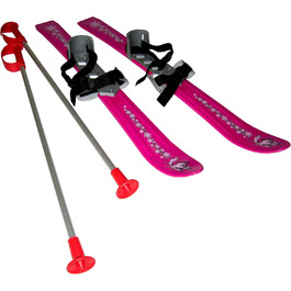 Дитячі сани Plastkon Baby 90 Ski рожеві з рефлексом, 92x70x22 см