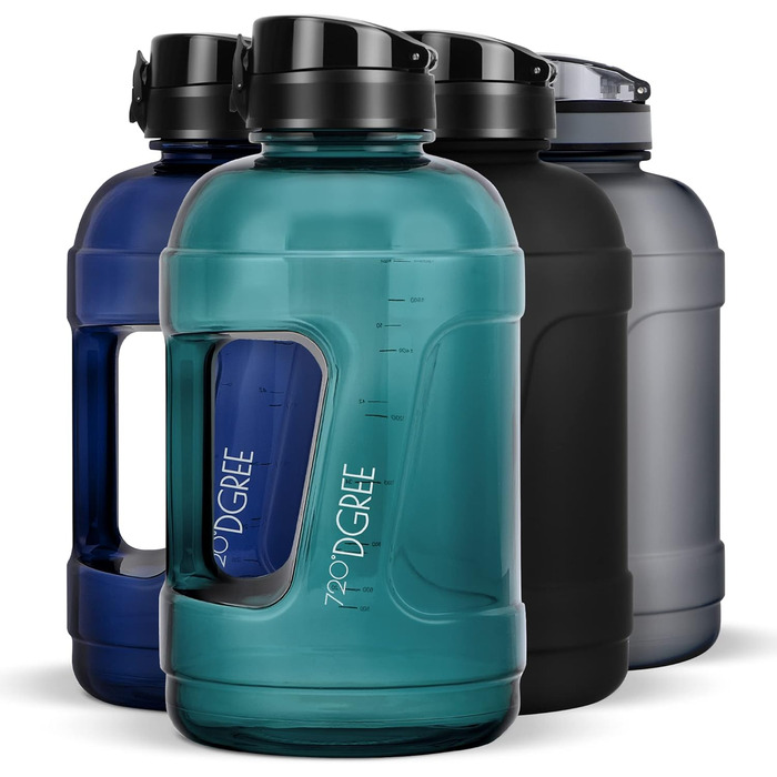 Фітнес-пляшка 720°DGREE uberBottle Jug 2300 мл з ручкою, BPA Free, герметична, спортивна велика пляшка для води, для тренувань, спортзалу, смарагдово-зелена