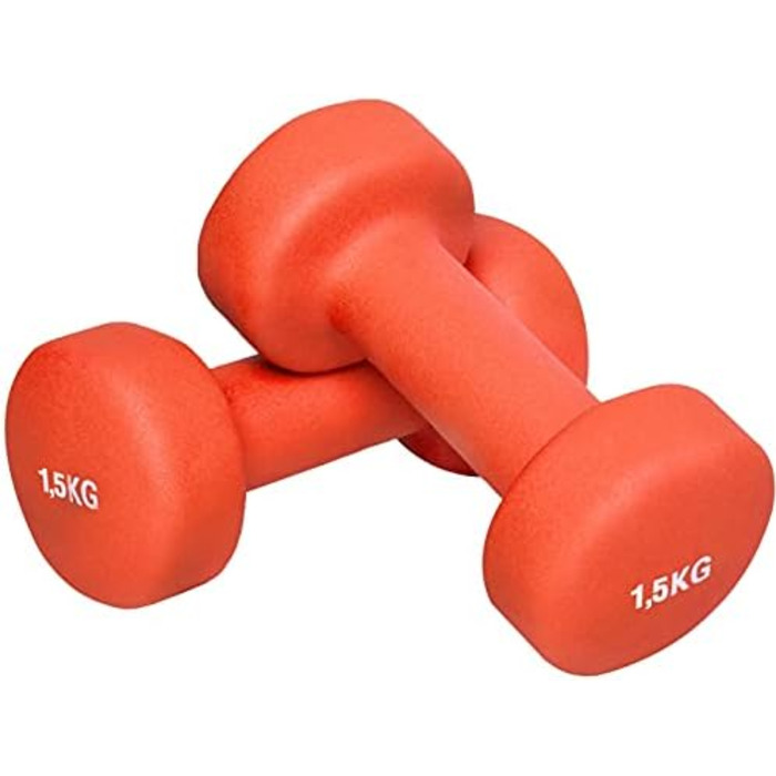 Набір гантелей GORILLA SPORTS® 10 кг з неопрена для фітнесу та аеробіки, зручна валіза, антиковзкі, 2x0,5 кг, 2x1 кг, 2x1,5 кг, 2x2 кг