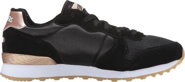 Кросівки жіночі Skechers OG 85 Goldn Gurl чорні замша/нейлон/сітка з золотистою окантовкою (37.5 EU)