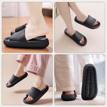 Чоловічі та жіночі шльопанці Cozislides Original - чорні, антиковзкі, для дому та вулиці (44/45 EU)