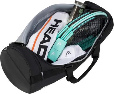 Спортивна сумка HEAD Tour Sport 50L чорно-біла для подорожей та тренувань