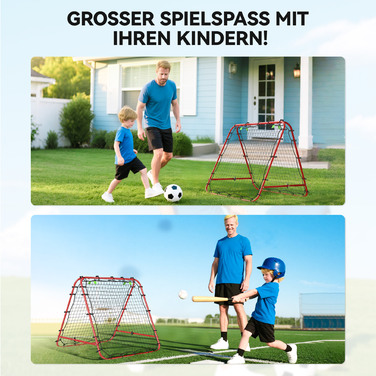 Ворота для футболу HOMCOM, регульовані, складані, металевий каркас, 100 x 68-95 см, червоні