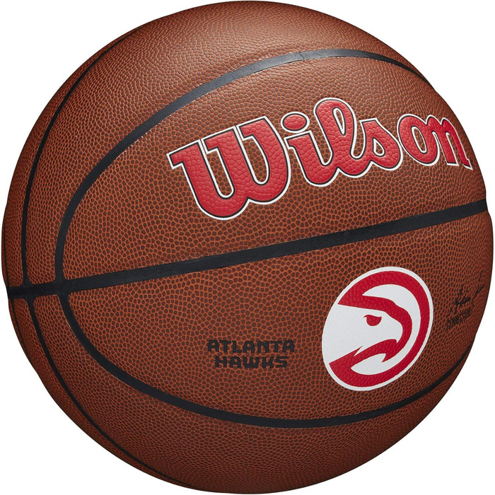 Баскетбольний м'яч Wilson TEAM ALLIANCE Atlanta Hawks, розмір 7, для залу та вулиці, синтетична шкіра