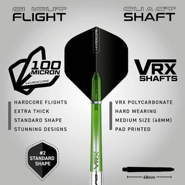 Дартс-набір Red Dragon Featherlite 9, 19 г, вольфрам, з оперенням і стрижнями