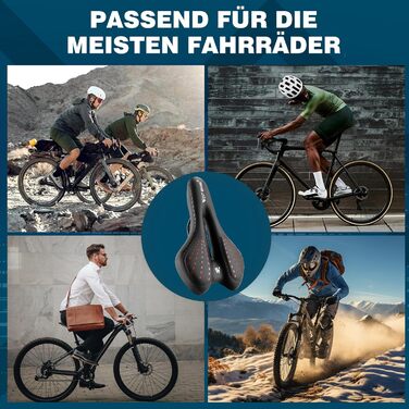 Комфортний велосипедний сідло LuTuo для чоловіків та жінок, м'яке гелеве сідло, ергономічне, спортивне, для туризму, з підкладкою для гірського велосипеда, шосе, BMX, Dirt, MTB, City, E-bike (червоний)