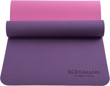 Килимок для йоги Bergmann з ремінком, TPE фітнес-килимок, спортивний килимок для йоги, пілатесу, домашніх тренувань, 183 x 61 x 0.6 см