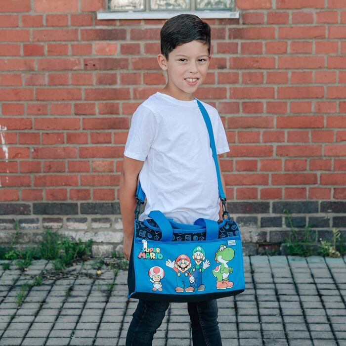 Дитяча спортивна сумка Scooli - блакитна, 23 x 35 x 16 см, з регульованим ремінцем