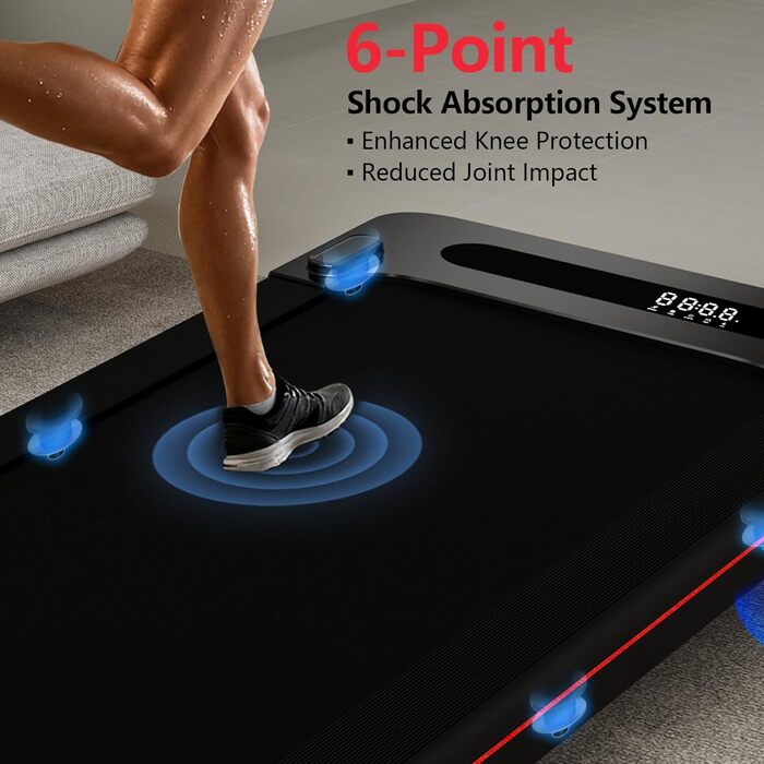 Bluearth Walking Pad - Бігова доріжка для ходьби з автоматичним нахилом 10%, для дому та офісу, з додатком, підтримкою Live-курсів, до 150 кг, 2.5 к.с., чорна
