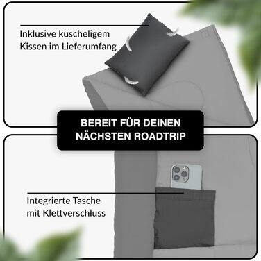 Спальний мішок туристичний, 100% бавовна, до -3°C з подушкою. Підходить для жінок та чоловіків. Розмір 75x190 см, 3-4 сезони, теплий, чорний.