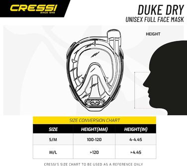 Маска для снорклінгу Cressi Duke Dry повнолицева з сухим трубкою, унісекс, чорна/червона, розмір M/L