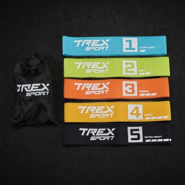 Набір фітнес-резинок Trex Sport, багатоколірні, 33 см, 5 шт., 2,5-25 кг