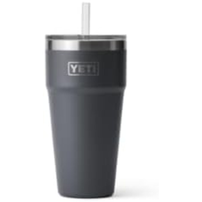 Термокружка YETI Rambler з трубочкою, нержавіюча сталь, ізольована, Charcoal, 769 мл