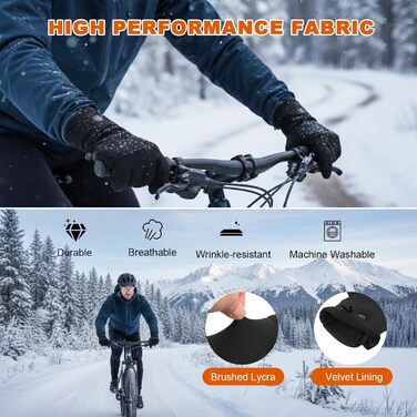 Обогревні рукавички-вкладиші для чоловіків та жінок, акумулятор 7.4V, 3 режими нагріву (40-65°C), сенсорний екран, для зимових видів спорту та роботи на відкритому повітрі, M-L