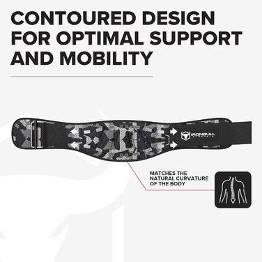 Пояс для важкої атлетики Iron Bull Strength – 15,2 см, автоблокування, підтримка спини, фітнес, крос-тренінг, пауерліфтинг (середній, камуфляжний білий)