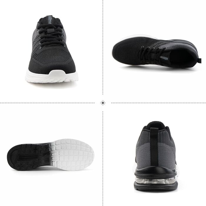 Кросівки для бігу Hitmars: спортивні, легкі, дихаючі, для чоловіків та жінок, Outdoor, Fitness, Jogging, чорний, сірий, блакитний, EU 36-48 (Сірий, 42 EU)