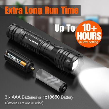 LED ліхтарик GEARLITE 4000 Lumen, 2 шт., водонепроникний, з зумом, для кемпінгу, туризму, екстрених ситуацій